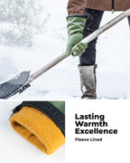 Waterproof Winter Gloves with Grip, Balaena Freezer Gloves for Light Duty Work & Outdoor Adventure, Hiking, Farming, Washing, Ice Fishing, Green, Medium