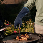 DEYAN Silicone BBQ Gloves, 932°F Heat Resistant Oven Gloves with Fingers, Kitchen Waterproof Hot Proof Glove for Fryer, Smoker, Baking, Cooking, Cutting(9/L)