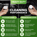 Dishwasher Cleaner + Washing Machine Cleaner Bundle - Heavy Duty Appliance Deep Cleaning, Descaling and Deodorizing.