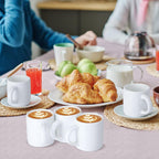 Roshtia 12 Pieces 3 oz Espresso Mugs Espresso Cups Mini Coffee Mugs with Handles Porcelain Coffee Cups Ceramic Smooth Demitasse for Tea Drinks Cocoa Milk Water(White)