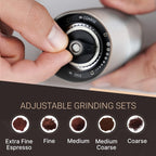 Manual Coffee Grinder by Alpaca Ventures - Stainless Steel Conical Burr Coffee Grinder Manual with Adjustable Setting Double Bearing Hand Espresso Grinder Perfect for Home, Office and Camping