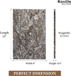 Koville Natural Marble Cutting Board for Kitchen Pastry Bread, 12" x 8" Real Stone Slab Marble Cheese Board for Counter, Decorative Boards Serving Boards for Home Kitchen(Morocco-Zagora Gray)