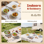 Wheat Straw Camping Bowls Sets of 6,Unbreakable 26oz Lightweight Bowls Sets for Outdoors Activity,Breakfast Bowls for Cereal and Salad.White Series