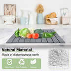 Stone Dish Drying Mat for Kitchen Counter,24"(L)×16"(W) Collapsible Fast-Drying Diatomaceous Earth Mats with Towel Sanding Tool,Versatile Stone Drying Mats for Cups Dishes Bottles