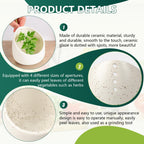 Pottery Herb Stripper Bowl, Handmade Ceramic Herb Peeling Bowl, for Separating Leaves and Stems (White)