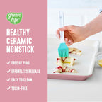 GreenLife Bakeware 18” x 13” Half Cookie Sheet Baking Pan, Non-Toxic PFAS-Free Healthy Ceramic Nonstick, Oven Safe to 450°F, Easy Release, Even Heating, Easy Clean, Pink