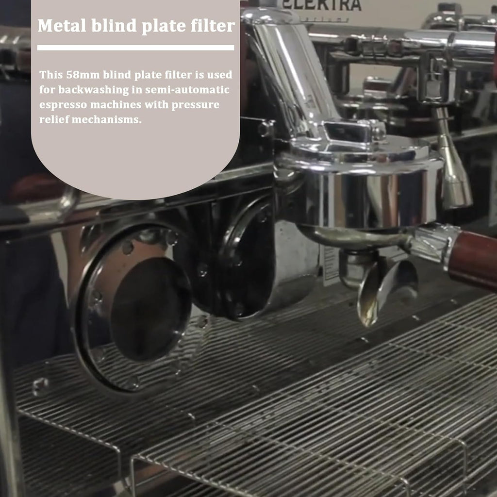 58mm Backflush Inser, Backflush Filter Espresso, Stainless Steel Back Flush Blind Filter Basket Fits for Breville Gaggia Classic and other Espresso Machines Espresso Cleaning Disc (2-Piece Set)