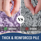 Arotive Luxury Chenille Bathroom Rug Mat, Extra Soft Thick Absorbent Shaggy Bath Rugs, Non-Slip Machine Wash Dry, Plush Bath Mats for Bathroom, Shower and Tub, 24x16, Light Purple