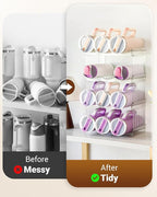 Water Bottle Organizer for Stanley Cup Accessories, Cabinet Organizers and Storage for Meoky 40 oz Tumbler with Handle, Fridge Tumbler Organizer Kitchen Gadgets Gifts, 2Pack Large-6-bottle