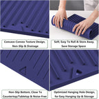 Dish Drying Mat, 16" x 18" Silicone Drying Mat for Kitchen Counter, Large & Thicker Silicone Dish Drying Pad with Raised Edges for Countertop, Multi-Purpose & Heat Resistant