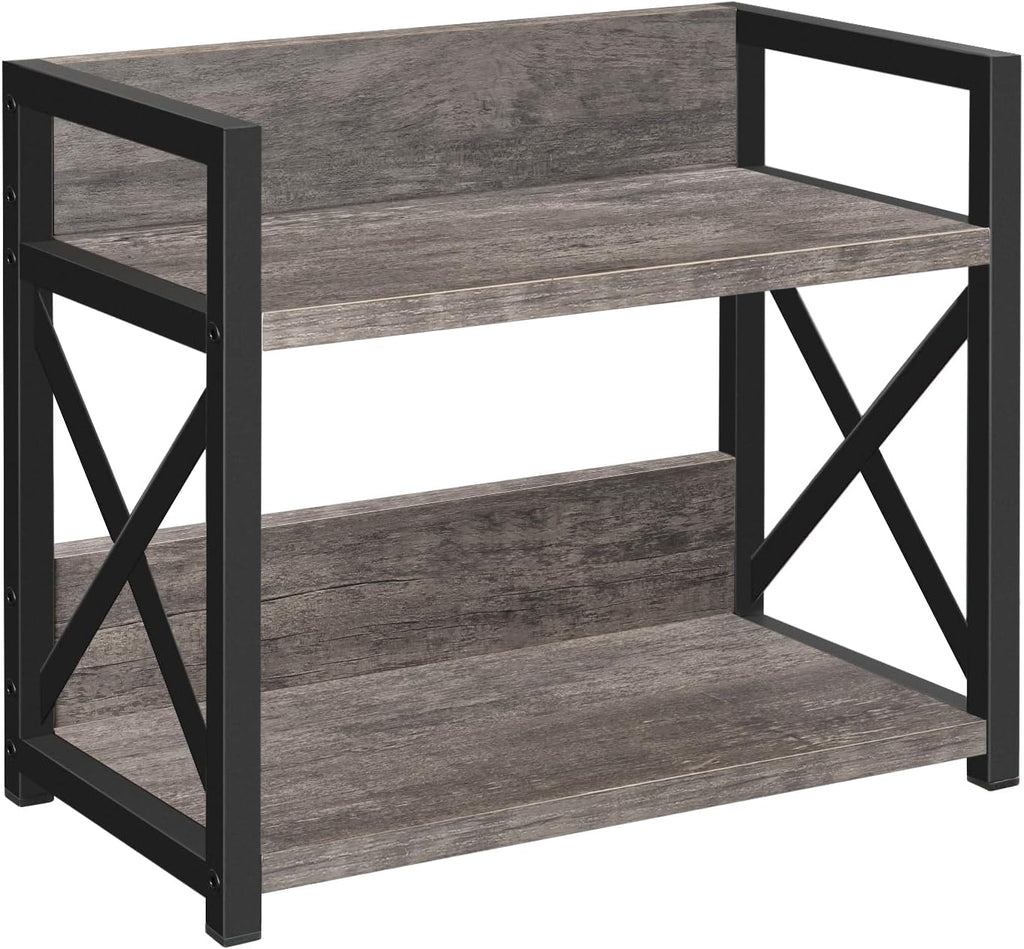 YINMIT Countertop Shelf Organizer,Coffee Bar Accessories,Spice Rack,Coffee Counter Shelf,2 Tier Coffee Organizer Station for Mugs,Cups,Cream,Syrup(Rusti Grey, Small)