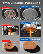 58mm Magnetic Dosing Funnel and Puck Screen Set - Espresso Coffee Dosing Ring - 19mm Anodized Aluminum with 8 magnetized Steel Compatible with 58mm Portafilter (Silver)