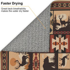 Western Wildlife Geometric Dish Drying Mat for Kitchen Counter, 16" x 18" Absorbent Microfiber Foldable Drying Pad for Dishes, Absorption, Washable, Decorative Rustic Kitchen Mat for Sink, Home Decor