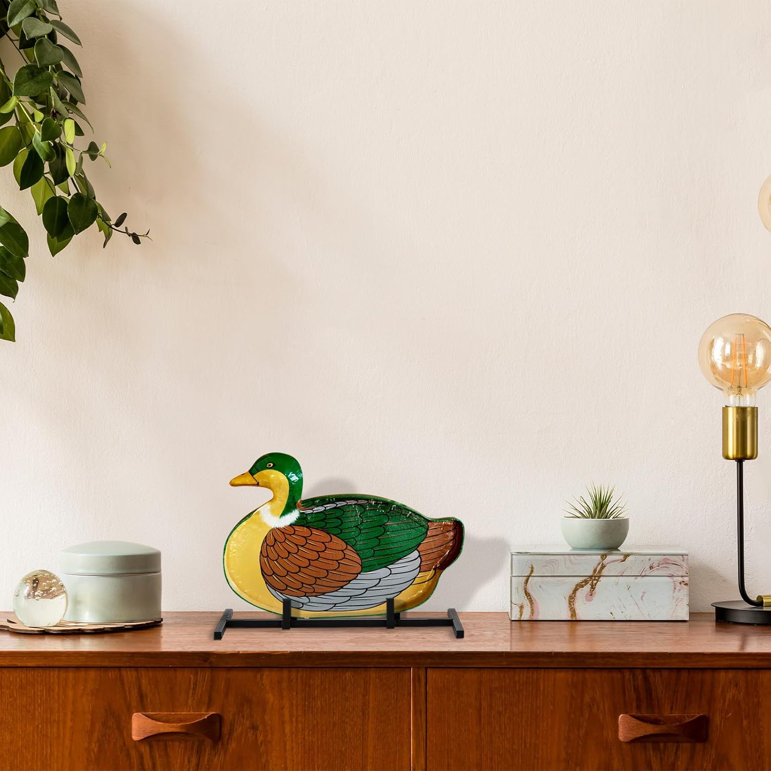 2 Pcs Metal Glass Display Stands Easel for Stained,ceramic Tiles, Plaques, for Picture, Collectibles Ceramic Tiles Photo Office Trade Show Office, or Home