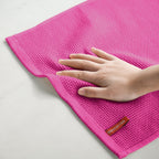 Artoid Mode 100% Cotton Rose Red Waffle Weave Kitchen Dish Cloths, 13x28 Inch Ultra Soft Absorbent Quick Drying Kitchen Dish Towels Set of 4