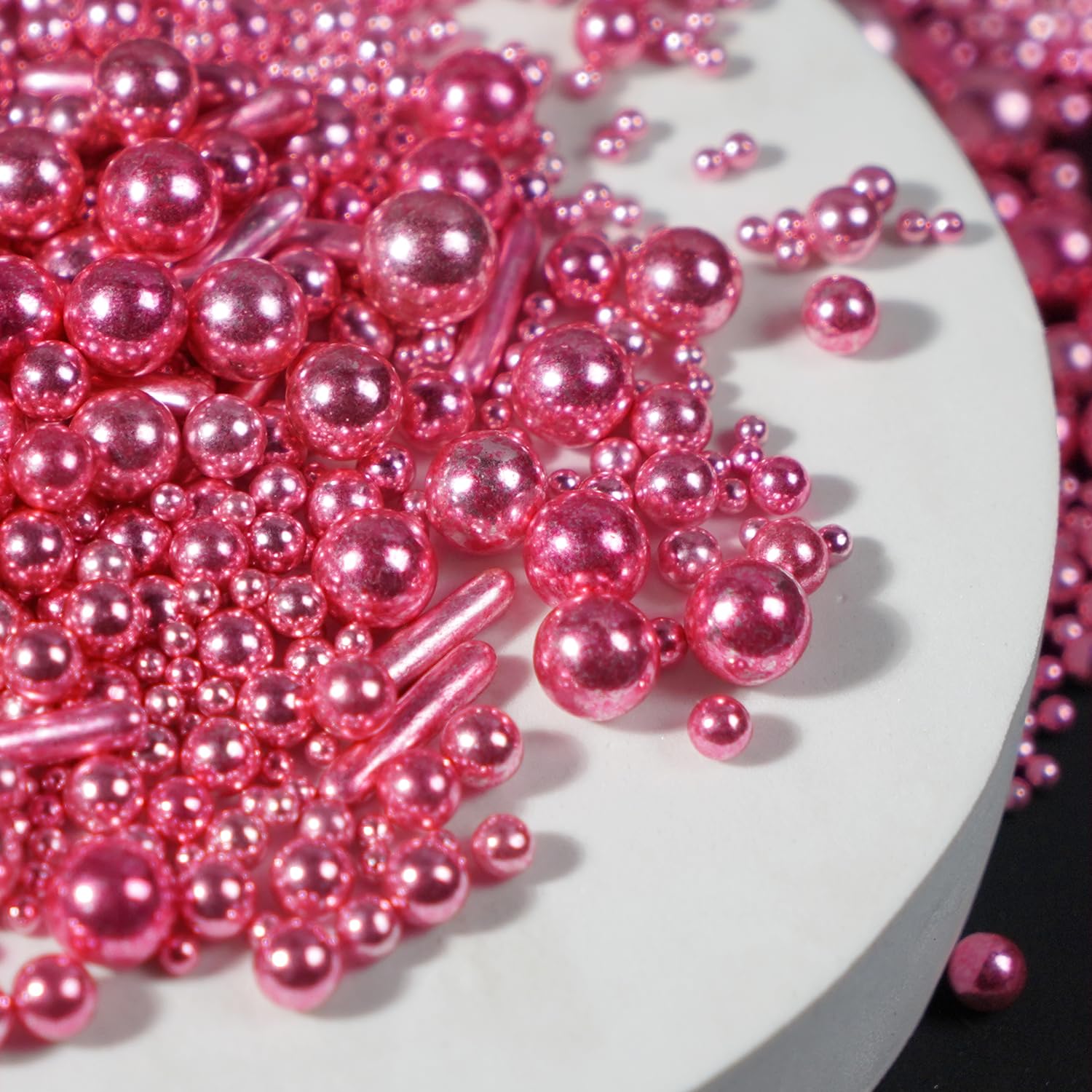 Rose Gold Pearl Rods Sprinkles, Baking Sprinkles for Cake Decorating, Mix Size Sugar Candy For Donut, Cupcake Topper, New Year, Holiday, Wedding Party Supplies, 150g/5.29oz