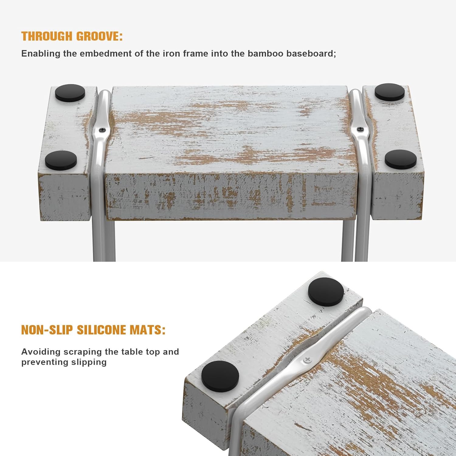 Napkin Holder for Table, Wood Iron Standing Napkin Dispenser for Dining Table Farmhouse Cocktail Picnic Rustic Wood Holders All Kitchen Dining Room Decor White & Farmhouse White