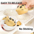 Silicone Muffin Pans for Baking, Metal Reinforced Frame Jumbo 6 Cups & Regular 12 Cups Cupcake Pan Nonstick Muffin Pan for Homemade Baking Easy to Handle