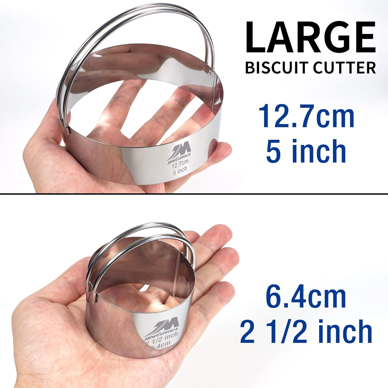 Biscuit Cutter Set for baking 2inch 2.5inch 3inch 3.5inch 4inch 5inch large size Round Cookies Cutter with Handle Professional Baking Dough Tools 6pcs set