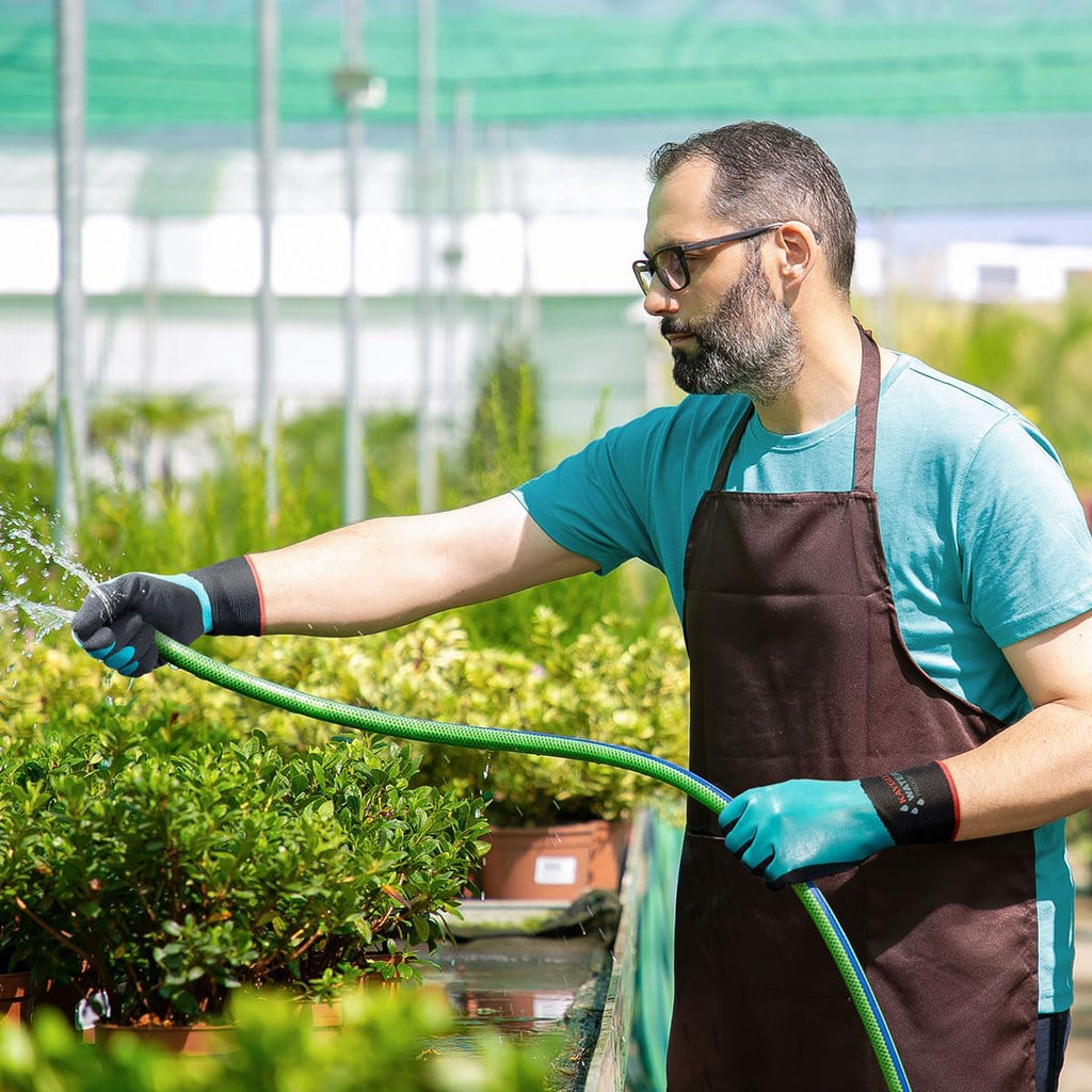 KAYGO Waterproof Work Gloves for Men and Women, Rubber Coated Non-slip Working Gloves for Garden, Outdoor Construction,KG150,Blue,S