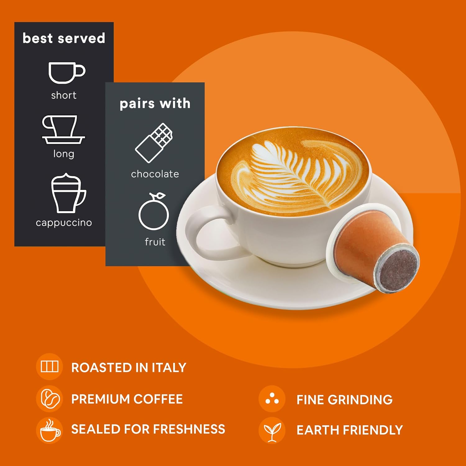 WOKEN COFFEE Compostable Nespresso Pods - Arabica Medium Roast Italian Espresso Coffee Capsules Compatible With Nespresso Coffee Machine (40 Pod Count, 4 Boxes)