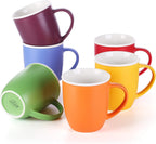 LIFVER 19 oz Large Coffee Mugs Set of 6, Valentines Day Gifts for him her, Assorted Colored Mugs with Handle, Matte Ceramic Large Cups for Coffee Tea Cocoa, Housewarming Decor Gift