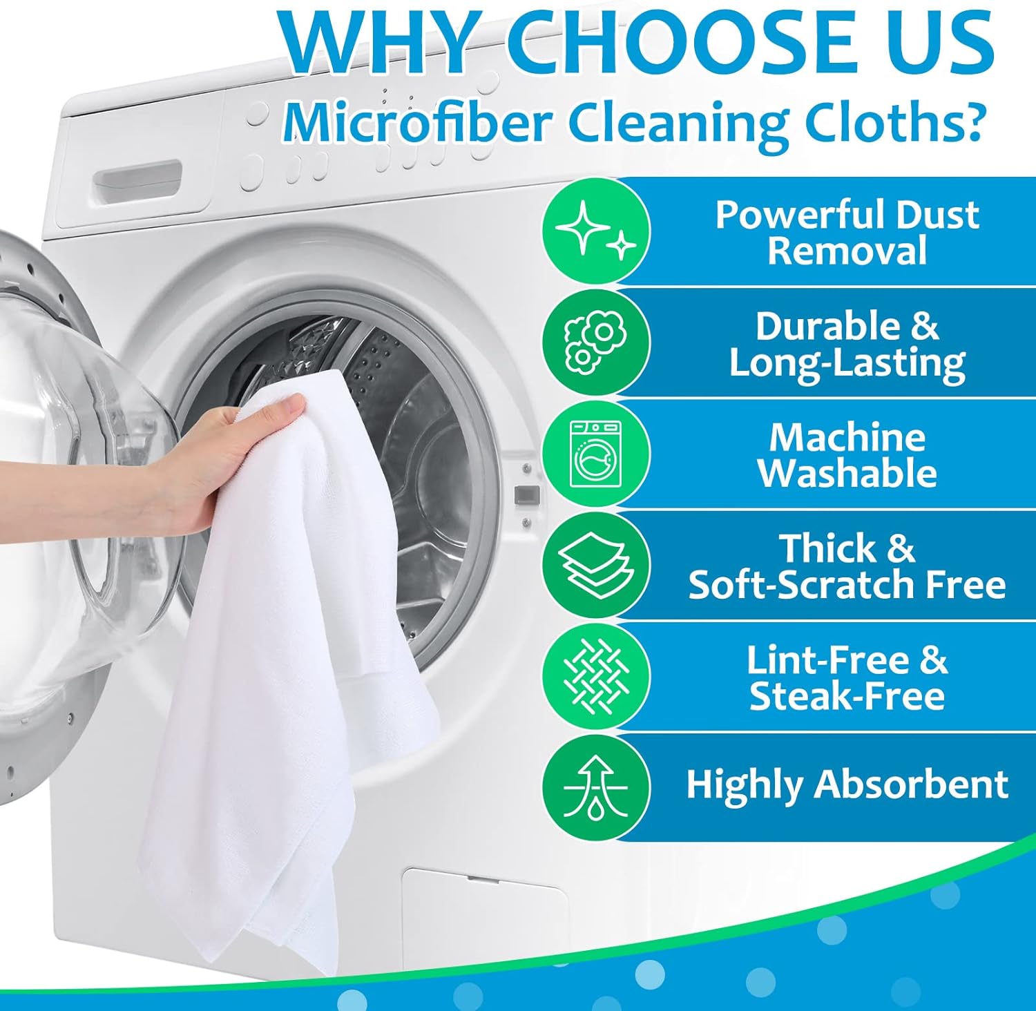 Newwiee 3 Pcs Extra Large Microfiber Cleaning Cloth 30" x 20" Washable Reusable Microfiber Towel Streak Free Lint Free Cloth for Cleaning Home Glass Office Window Bathrooms (White)