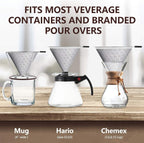 Pour Over Coffee Dripper, Reusable Stainless Pour Over Coffee Maker for (1-4 Cup), Easy to Clean Paperless Pour Over Coffee Maker, Fine Mesh Coffee Strainer with Stand and Bonus Brush