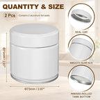 uxcell 2Pcs Round Tea Canisters, 3" x 3" Airtight Metal Tea Containers for Loose Tea, Coffee Beans, Spices - Durable, Compact, and Stylish Storage Tea Tin (White)