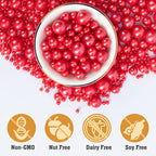 Twisweet Red Pearl Sprinkles for Cake Decorating, Edible Sugar Pearls for Baking, Mix Size, Cake Topper Cupcake Cookie Ice Cream Dessert Decorations, Valentines Birthday Christmas Supplies (130g/4.58oz)