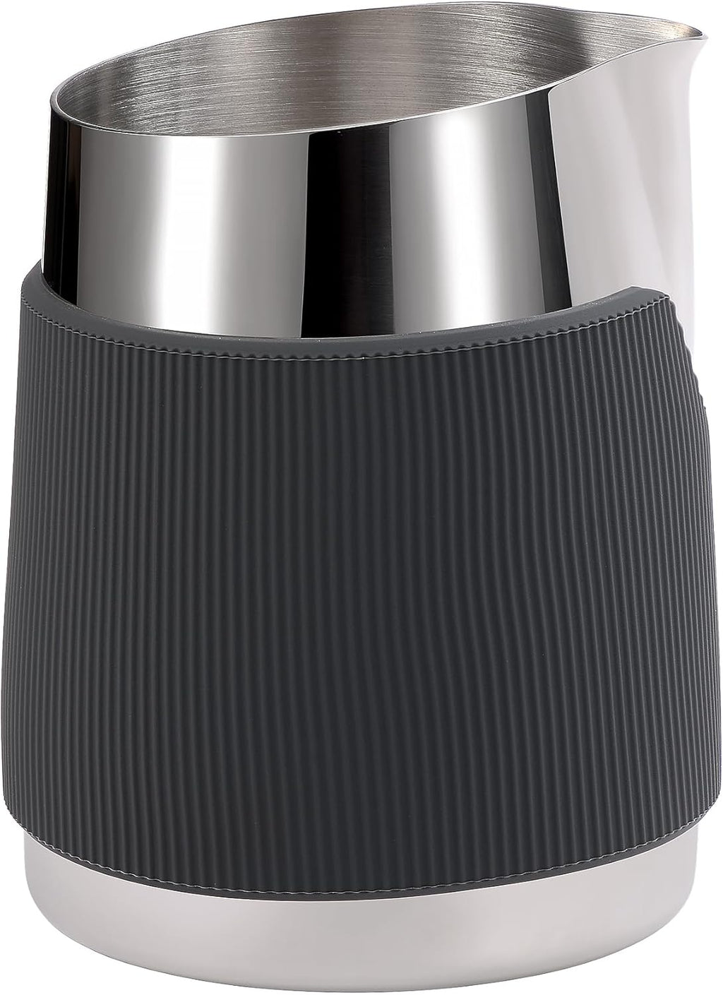 Normcore Handleless Milk Frothing Jug, Milk Pitcher 20.3 oz, Milk Frother Steamer Cup Stainless Steel Espresso Cup, Sharp Spout, Silver, 600 ml