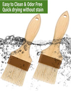 Pastry Brush,Basting Brush for Cooking,Natural Boar Bristle Pastry Brush for Baking,Not Shed Cooking Brush for Oil and Sauce,Butter Brush,Food Brushes,Baster,Egg Wash Brush Kitchen Gadgets(1.5 inch)