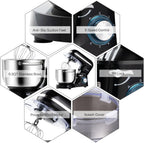 Aucma Stand Mixer,6.5-QT 660W 6-Speed Tilt-Head Food Mixer, Kitchen Electric Mixer with Dough Hook, Wire Whip & Beater (6.5QT, Black)