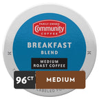 Community Coffee Breakfast Blend 96 Count Coffee Pods, Medium Roast, Compatible with Keurig 2.0 K-Cup Brewers, 24 Count (Pack of 4)