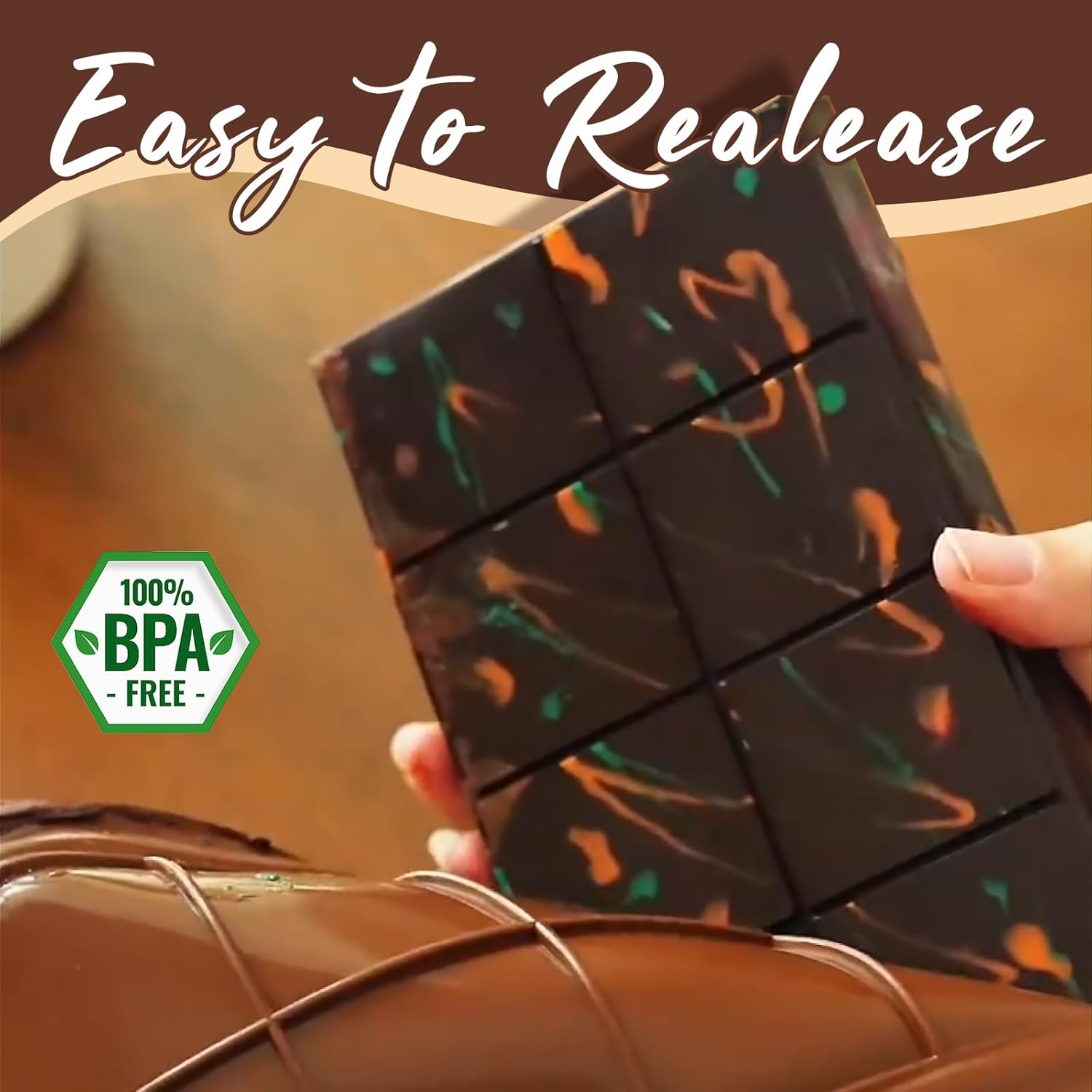 HKNMTT Chocolate Bar Molds Silicone, Large Stuffed Dubai Pistachio Deep Bar Moulds Kit 1 Inch Thick Big Pack of 2, Ideal for Homemade Making Bar Candy Bar Bpa Free DIY