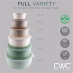 COOK WITH COLOR Prep Bowls with Lids- Wide and Deep Nesting Plastic Small Mixing Bowl Set with Lids, 12 Piece Set - Wide Bowls, Mint