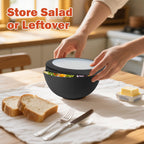 40oz wheat straw bowls set of 4,unbreakable ramen bowl set with cover,alternative plastic bowls with cover for kitchen,party,camping and picnic. Black