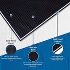 Premium Rubber Bar Mats for Countertop 18" x 12" White Edge Black Bar Mats for Bartending, Bar Service Mat, Home Bar, Coffee Mat Spill Matt (1 Piece)