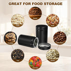 uxcell 2Pcs Round Tea Canisters, 5" x 3" Airtight Metal Tea Containers for Loose Tea, Coffee Beans, Spices - Durable, Compact, and Stylish Storage Tea Tin (Black)