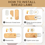 Bread Lame,Magnetic Wooden Dough Scoring Tool,Hand Crafted Sourdough Lame Scoring Tool for Sourdough Bread Baking with 5 Razor Blades