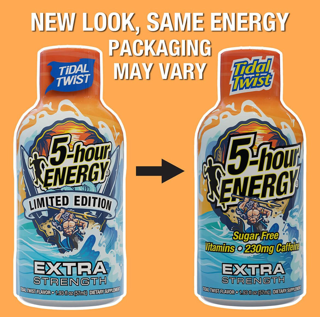 5-hour ENERGY Extra Strength Energy Shot, Tidal Twist (1.93 oz., 30 Count), Zero Calories & Sugar-Free 230 mg Caffeinated Energy Shot, Amino Acids & B Vitamins, Dietary Supplements, , Pina-Colada Flavor
