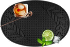 Bar Mat for Countertop 18in x 12in Large - Thick Durable Non-Slip Spill Rubber Bar Mats for Bartending - Personalized Custom Oval Bar Mat for Home Bar Barista