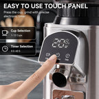 Conical Burr Coffee Grinder Electric with Electronic Timer, Anti-Static, Coffee Grinders for Home Use, Adjustable Conical Burr Mill with 48 Precise Settings for Espersso/Drip/French Press