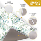 Sage Green Leaves Dish Drying Mats for Kitchen Counter 18x24 Inch, Leaves Kitchen Drying Mat,Watercolor Herbs Dishes Pad Dish Drainer Rack Mats Absorbent Fast Dry Kitchen Accessories