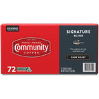 Community Coffee Signature Blend 72 Count Coffee Pods, Dark Roast, Compatible with Keurig 2.0 K-Cup Brewers, Box of 72 Pods (Pack of 1)
