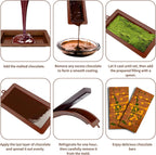 2 PCS Chocolate Bar Molds Deep Silicone Molds for Chocolate Bar Pistachio Dubai Candy Milk Chocolate Stuffed Bar