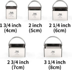 Square Biscuit Cutter Set 1.75inch 2inch 2.25inch 2.75inch 3.25inch, Stainless Steel Cookies Cutter with Handle, Professional Baking Dough Tools,5pcs set