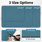 PoYang 24"x16" Coffee Mat Large, Coffee Bar Accessories for Countertop, Absorbent Dish Drying Mat, Anti-Slip and Hide Stain Pad for Espresso Machine, Espresso Maker and Kitchen Counter, Blue