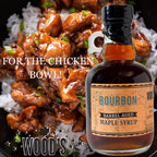 WOOD'S Vermont Bourbon Barrel Aged Maple Syrup – Premium Maple Syrup with Rich Flavor & Subtle Bourbon Notes – Ideal for Pancakes, Desserts, and Cocktails – 8.45 oz