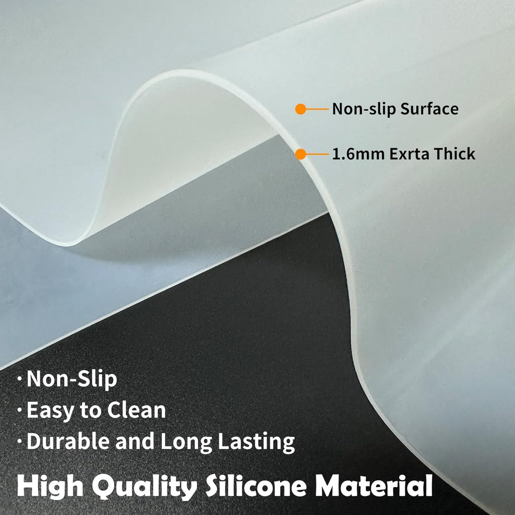 Ultibe Silicone Mats for Kitchen Counter, 78.7''x23.6''(200cmx60cm) Largest Heat Resistant Counter Mat Kitchen Island Waterproof Thicken Non-Slip Countertop Protector Mat, Semitransparent